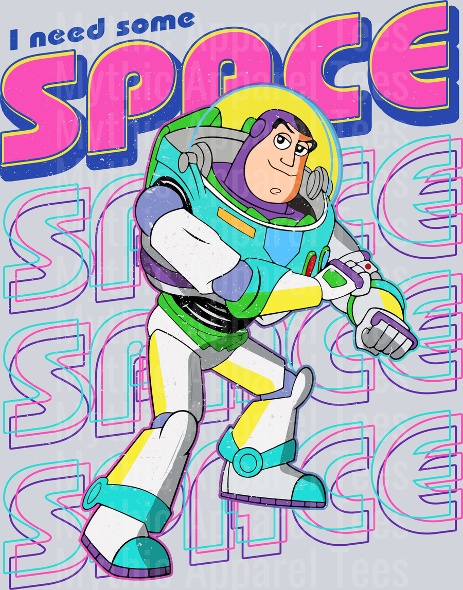 Buzz lightyear BUZZ Space retro style image DTF Disney Transfers