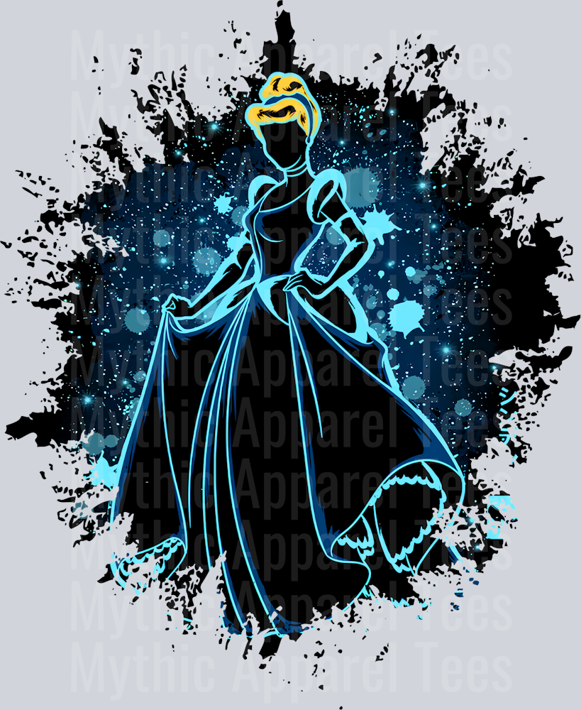 Cinderella Disney Princess 2 Dark Silhouette Color Splash Crystal Ball Vision