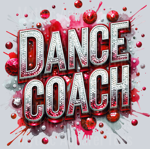 0016 Dance Coach Sequins Red DTF Dance Coach Transfers
