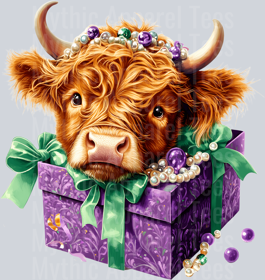 AZ804 Mardi Gras Highland Cow