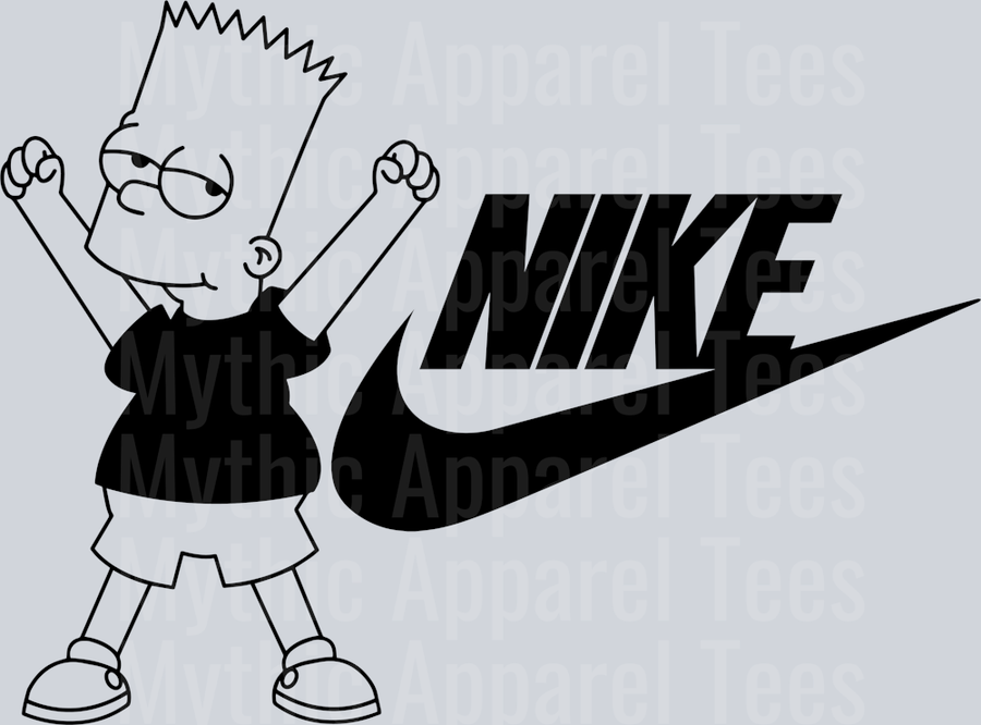 Bart Simpson JUST DO IT DTF Nike Transfers