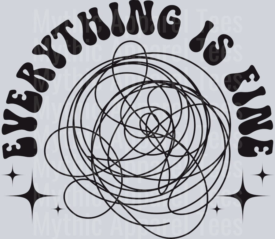 Everything is fine pocket black DTF Funny Transfers