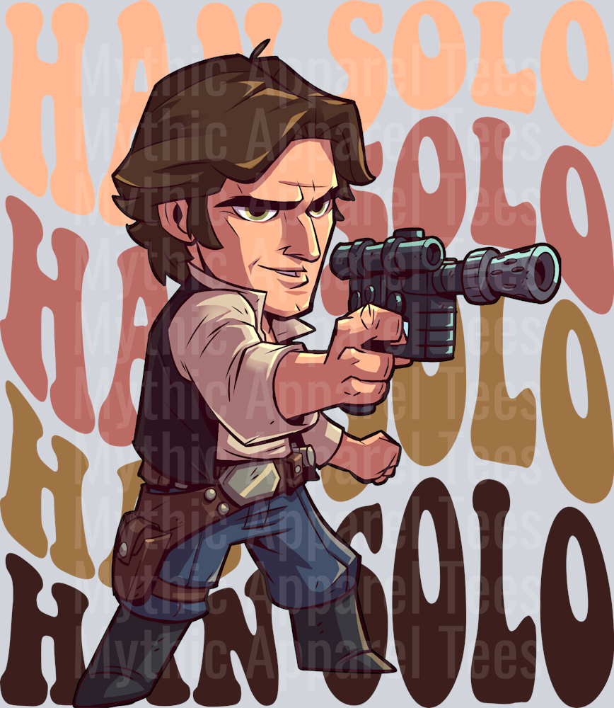 Han Solo Star Wars Stacked Name Disney