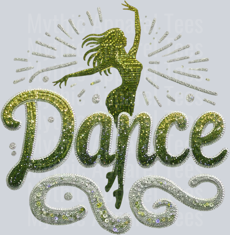 004 Dance Sequins Gold DTF Dance Female Transfers