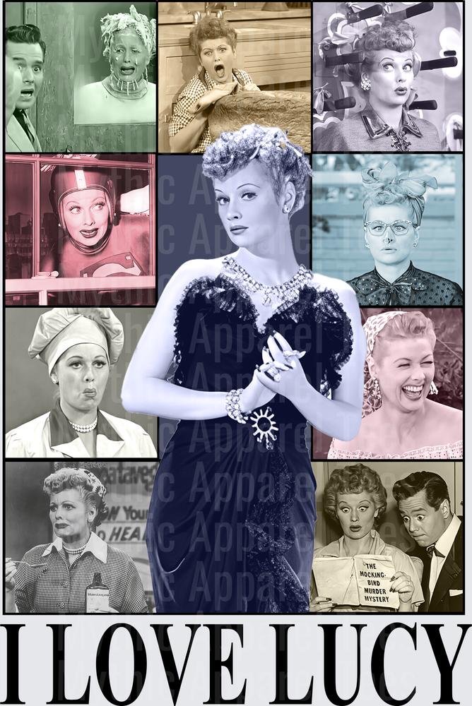 I Love Lucy Classic TV Show Multi-Scene Collage Featuring Lucille Ball in Iconic Moments