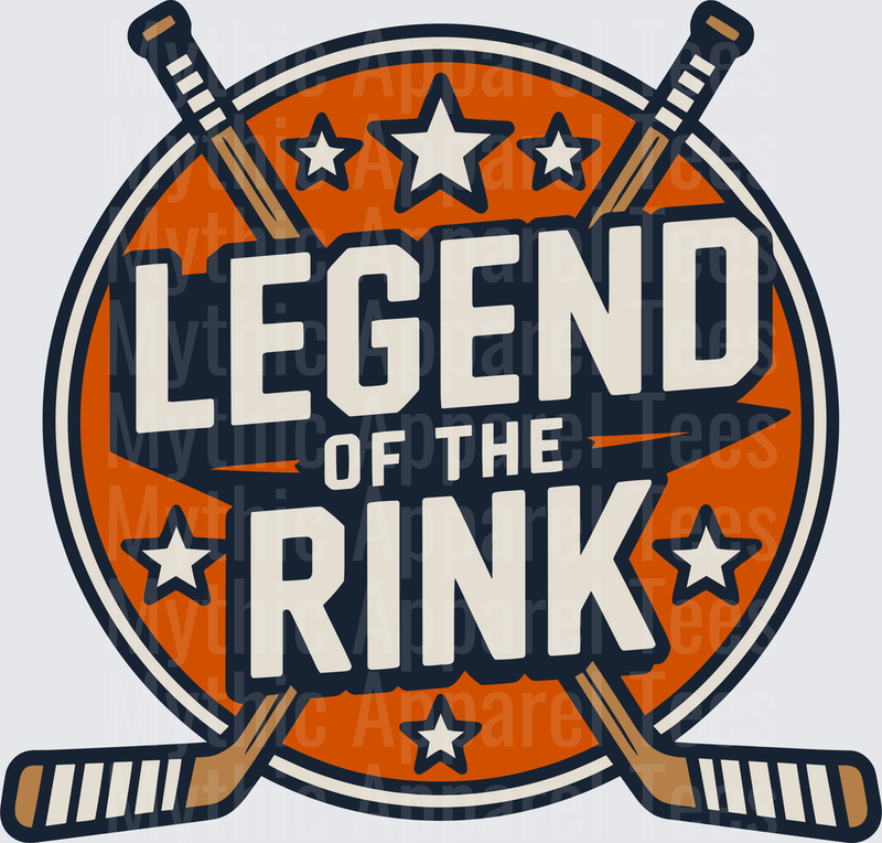 Ice Hockey Legend of the Rink Crossed Sticks Badge