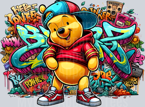 Winnie The Pooh Graffiti DTF Pop Culture Transfers