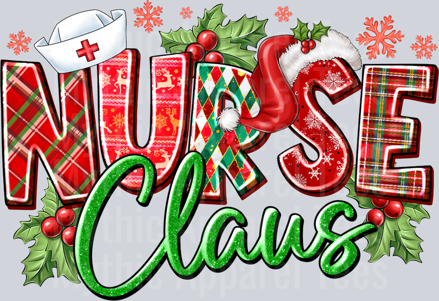 Nurse Claus Green Red and Pink
