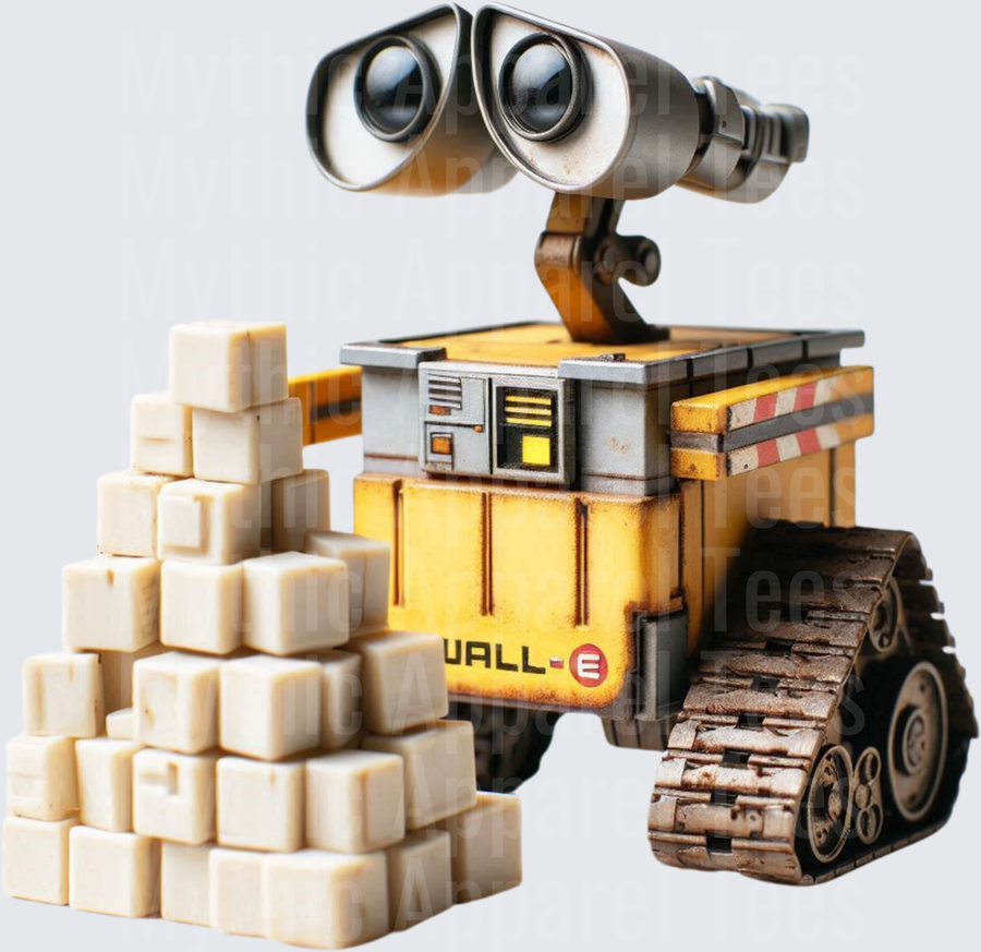 WALL-E Robot Stacking Compressed Trash Cubes Pixar Character Design