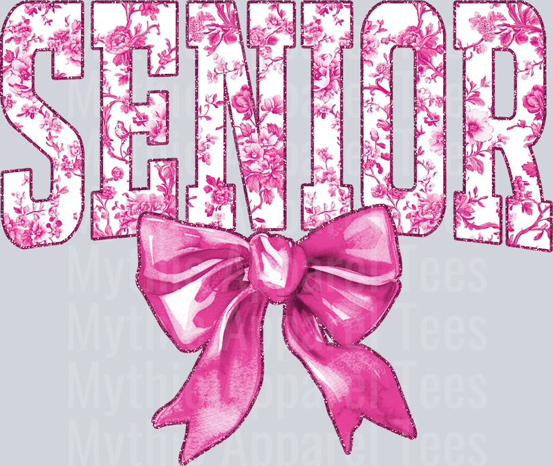 Light Pink Senior College Font Floral Senior Graduation Design