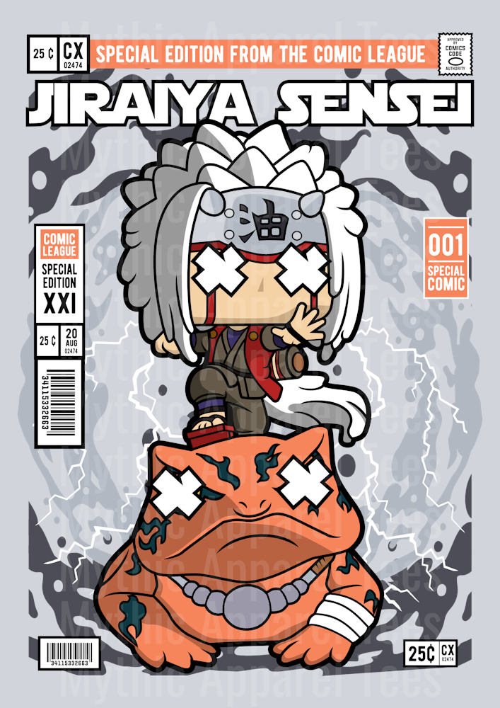 Jiraiya Sensei Comic Book Cover STYLE DTF Pop Culture Transfers
