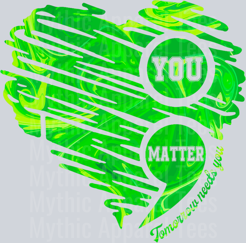 You Matter Heart DTF Mental Health Awareness Transfers