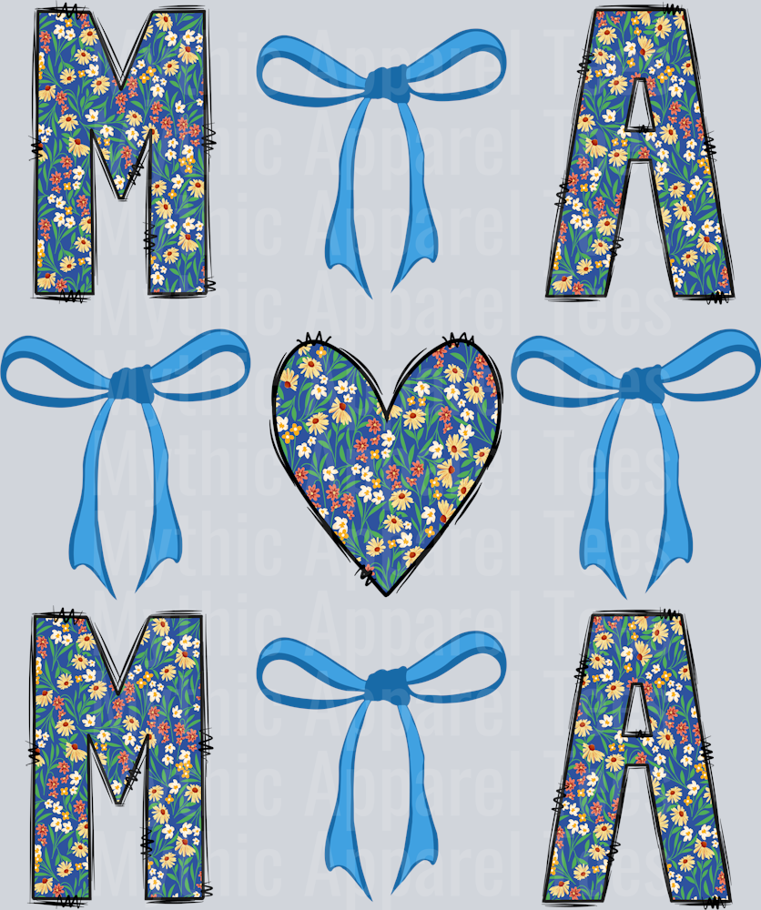 Mama 47 Blue bows DTF MOM Transfers