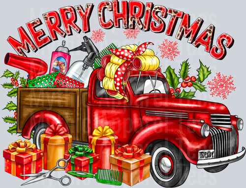 Merry Christmas Hair Stylist Truck