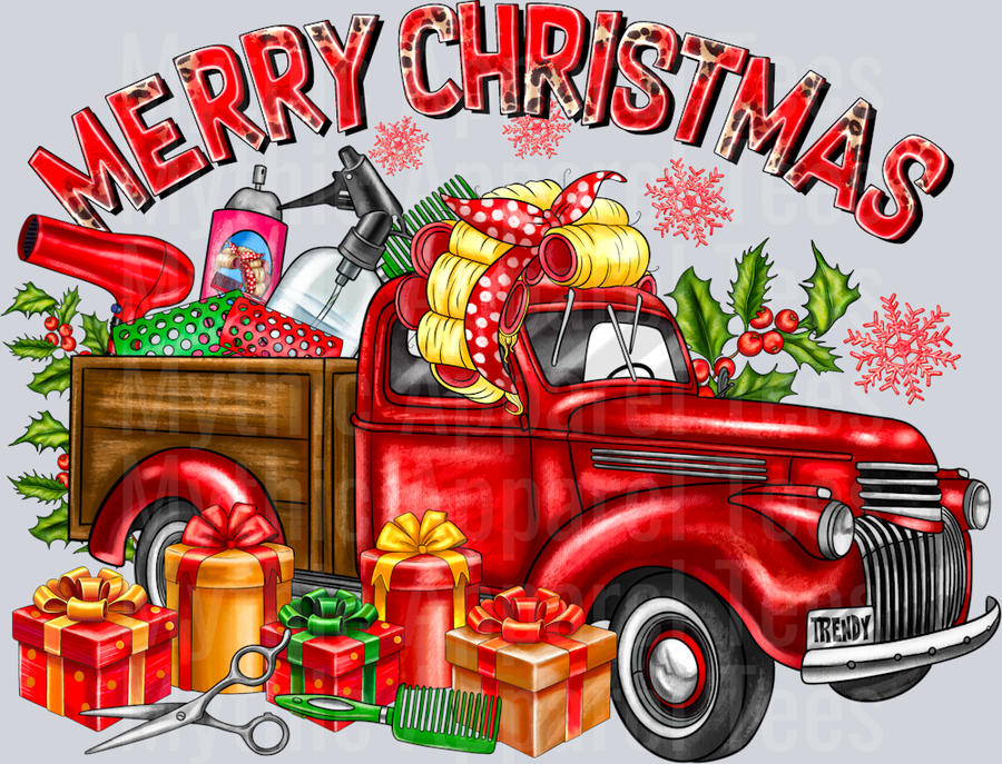 Merry Christmas Hair Stylist Truck