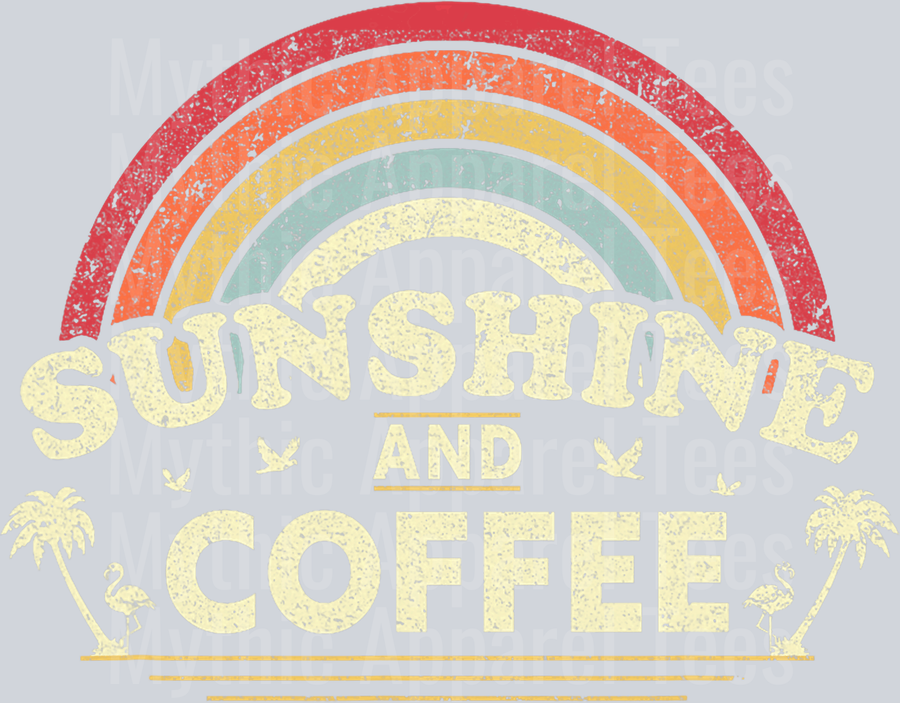 Sunshine and coffee rainbow coffee DTF Coffee Transfers