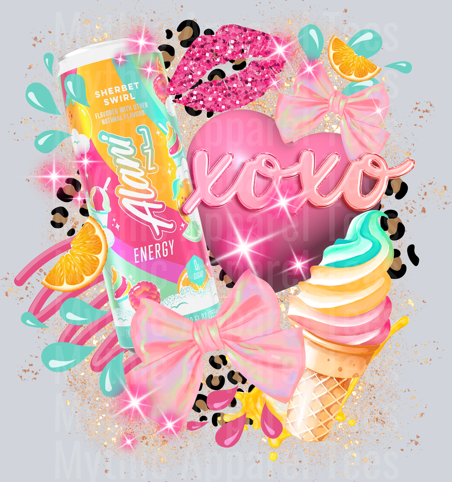 sherbet swirl XOXO Alani Energy Drink DTF Alani Drink Transfers