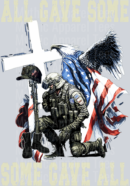 all gave some some gave all tattered flag flown by bald eagle memorial day shirt DTF Memorial Day Transfers