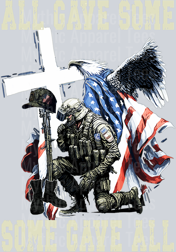all gave some some gave all tattered flag flown by bald eagle memorial day shirt DTF Memorial Day Transfers