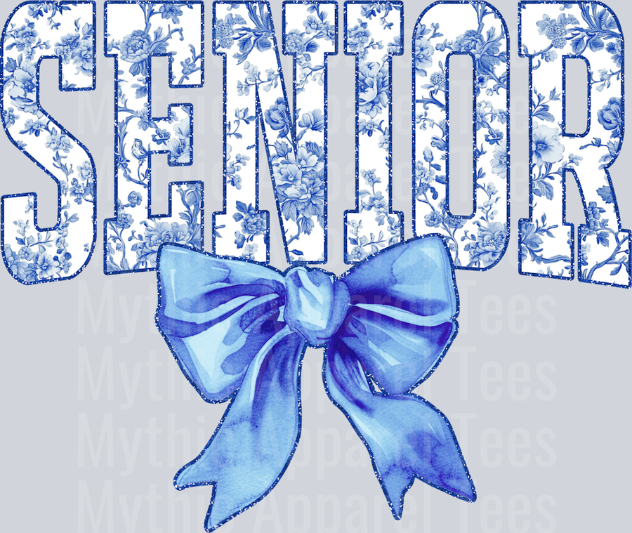 Light Blue Senior College Font Floral Senior Graduation Design