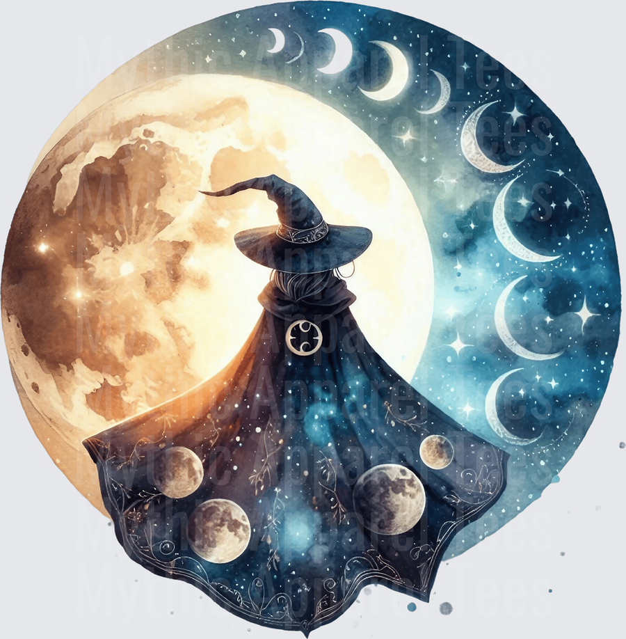 Halloween Gothic Witches Lunar Cloak Moon Phases Celestial Circle