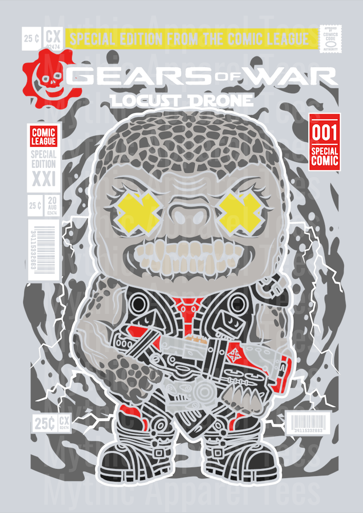 Locust Drone Comic Book Cover STYLE DTF Pop Culture Transfers
