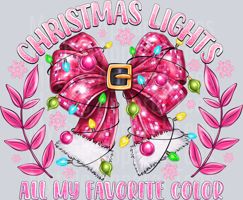 Christmas Lights all my favorite color Glitter Bow