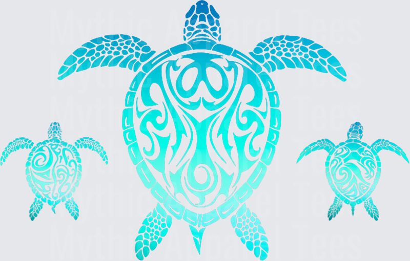 Womens Hawaiian Tribal Sea Turtle Day 2025 Turtles Lover Ocean Blue V-Neck T-Shirt
