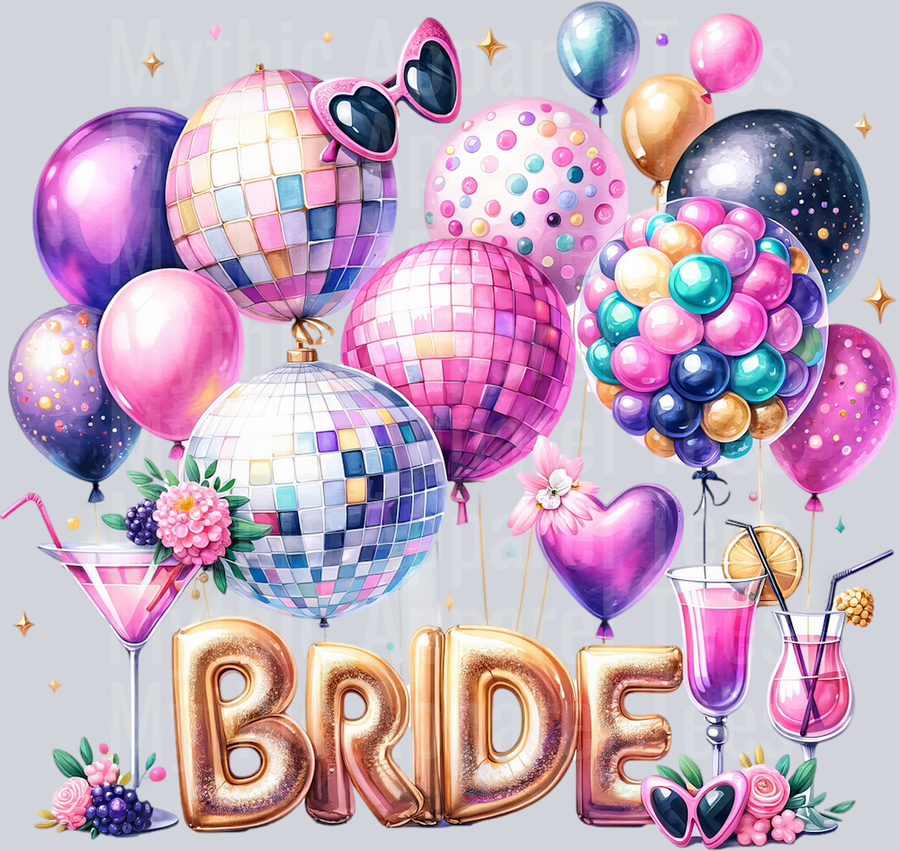 Bride Balloons 2 DTF Wedding Transfers
