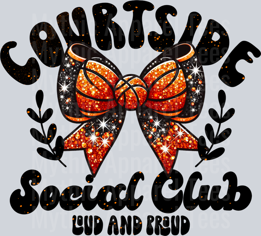 Courtside Social Club Glitter School Spirit & Sports Basketball
