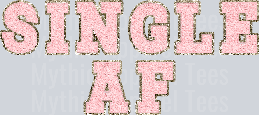 Single AF Wavy Retro Funny Designs Valentines Day Sequin
