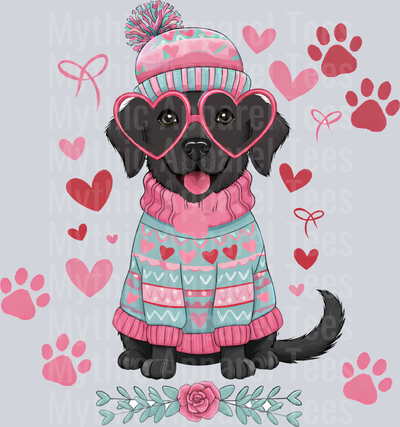 blacklab Dog Valentines Day