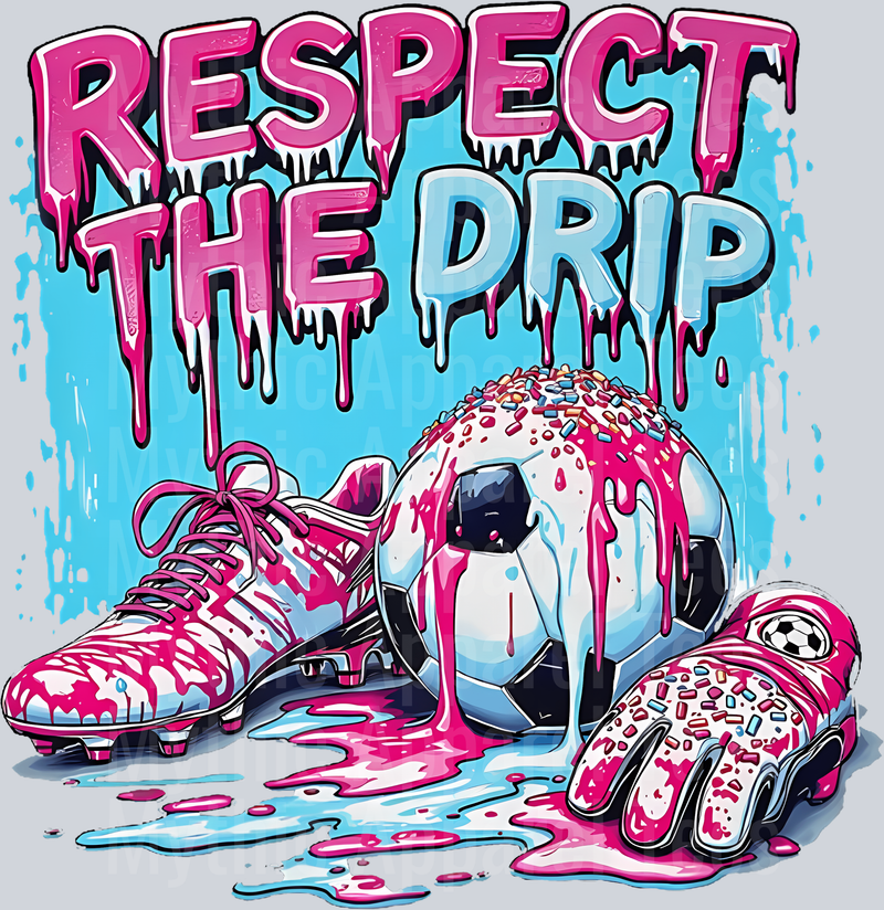 Soccer Drip Ice Cream Dripping Respect The Drip DTF Soccer Transfers