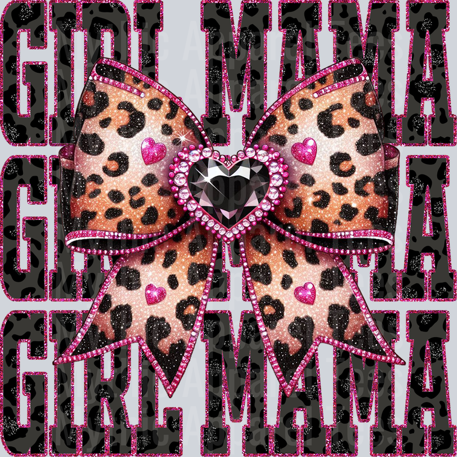 Leopard Bow Girl Mama