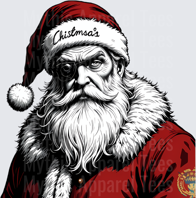 NFL Mascots Grumpy Santa Claus Christmas Sketch Portrait