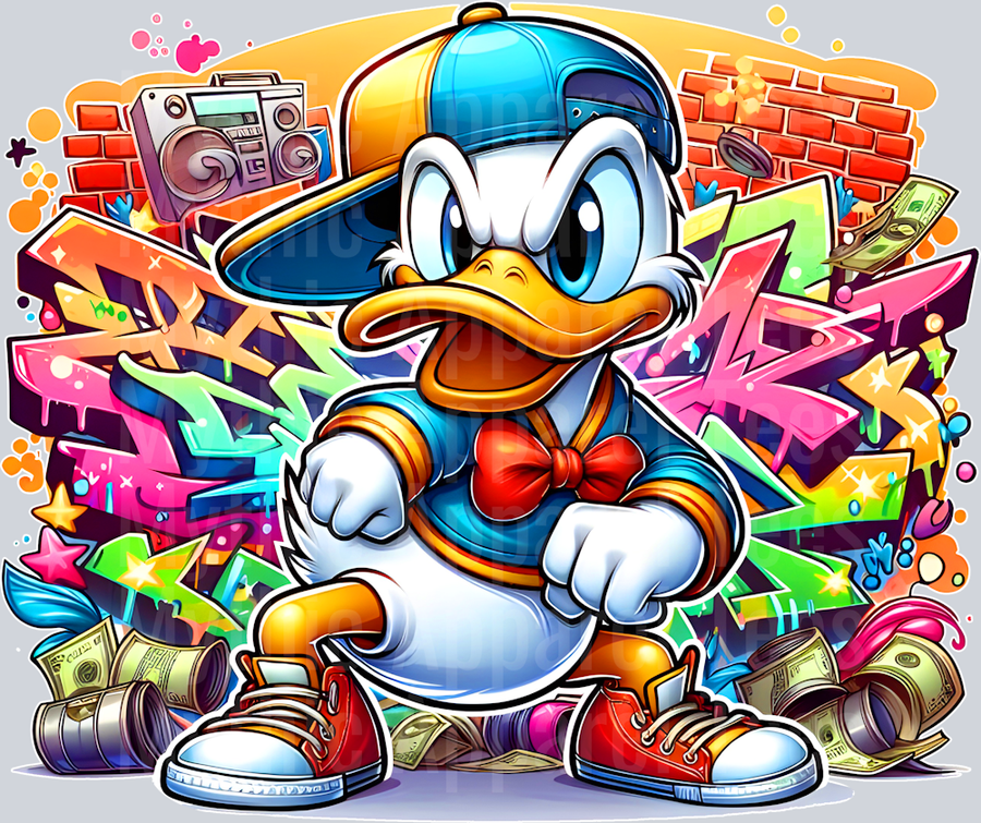 Donald Duck 2 Graffiti DTF Pop Culture Transfers