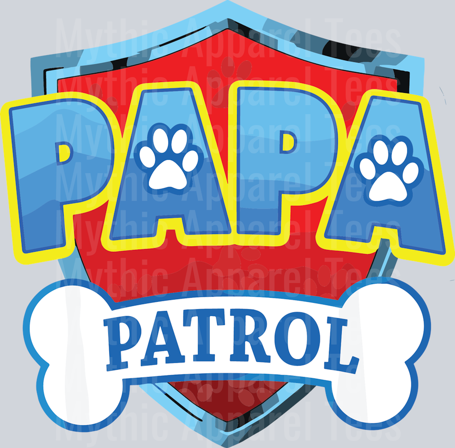 Papa Patrol Dad Shirt DTF Paw Patrol Transfers