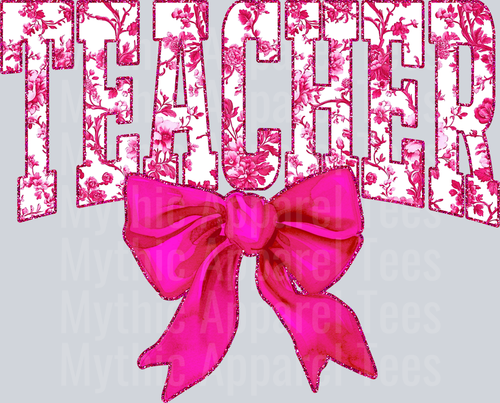 Pink Toile Teacher College Font Floral Teacher Design