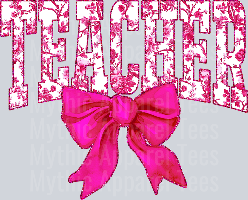 Pink Toile Teacher College Font Floral Teacher Design