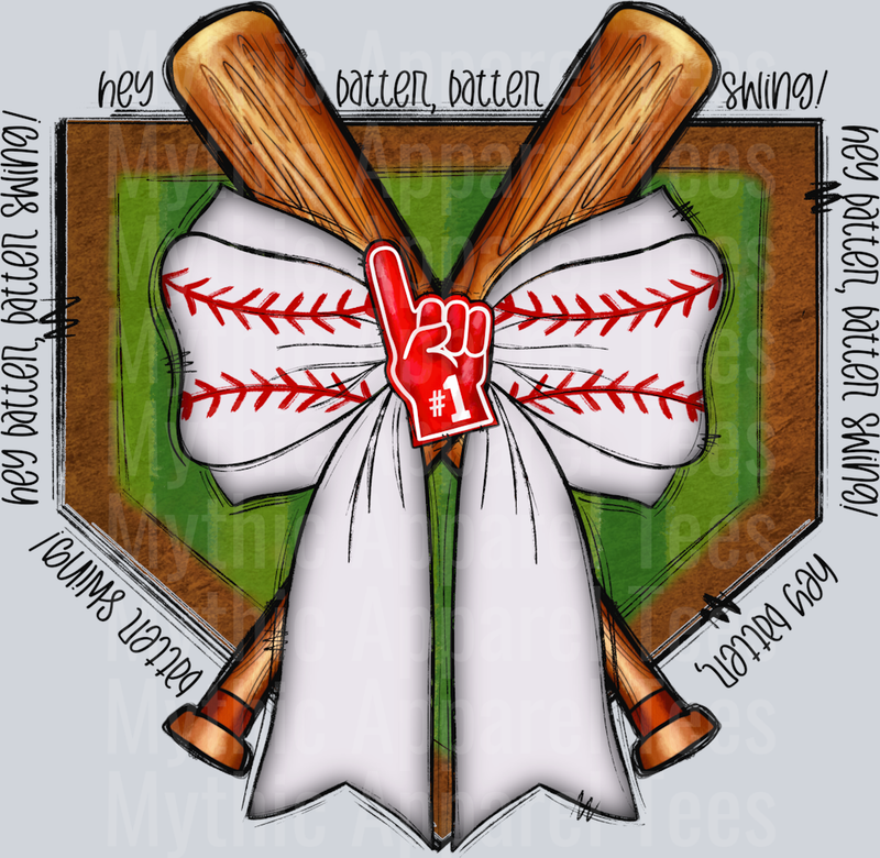 Hey batter batter baseball Black text DTF Baseball Transfers