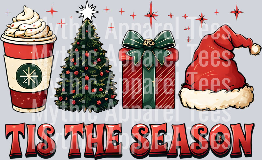 Tis the season Coffee Tree Present and Santa Hat