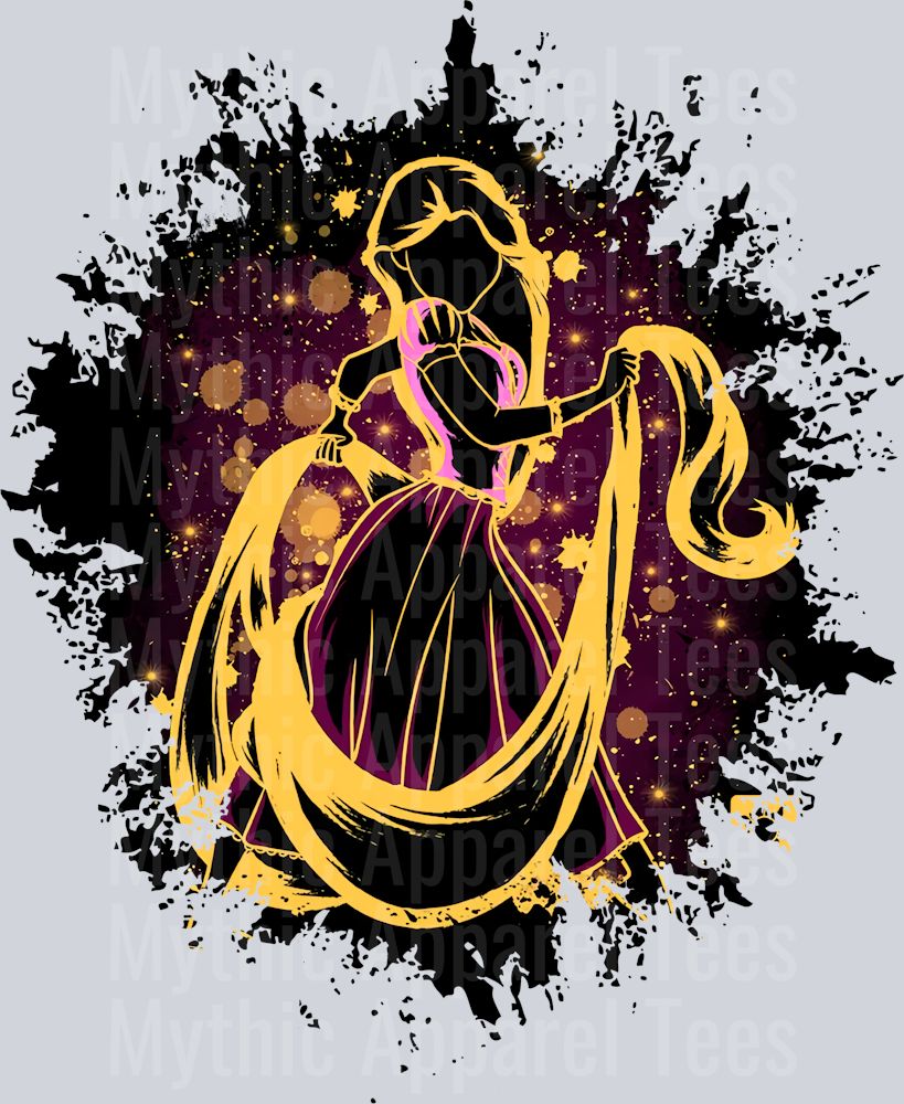 Rapunzel Disney princess 2 Dark Silhouette Color Splash Crystal Ball Vision