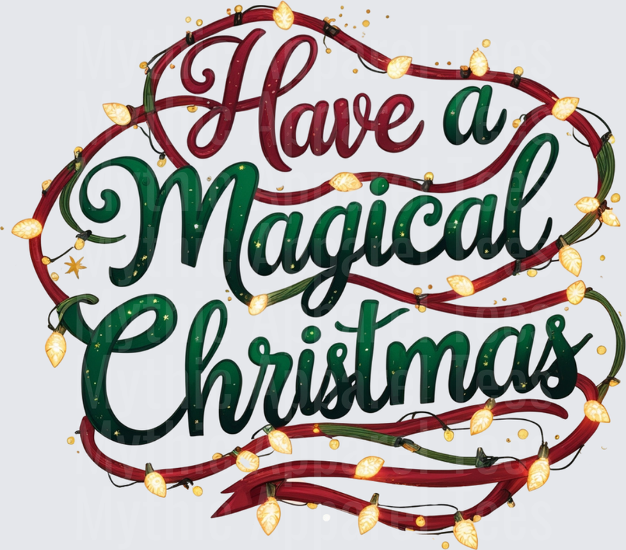 Christmas Have a Magical Christmas Lights Script Lettering