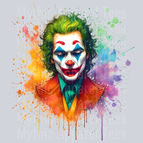 Joker Color Splash Art DTF Joker Transfers