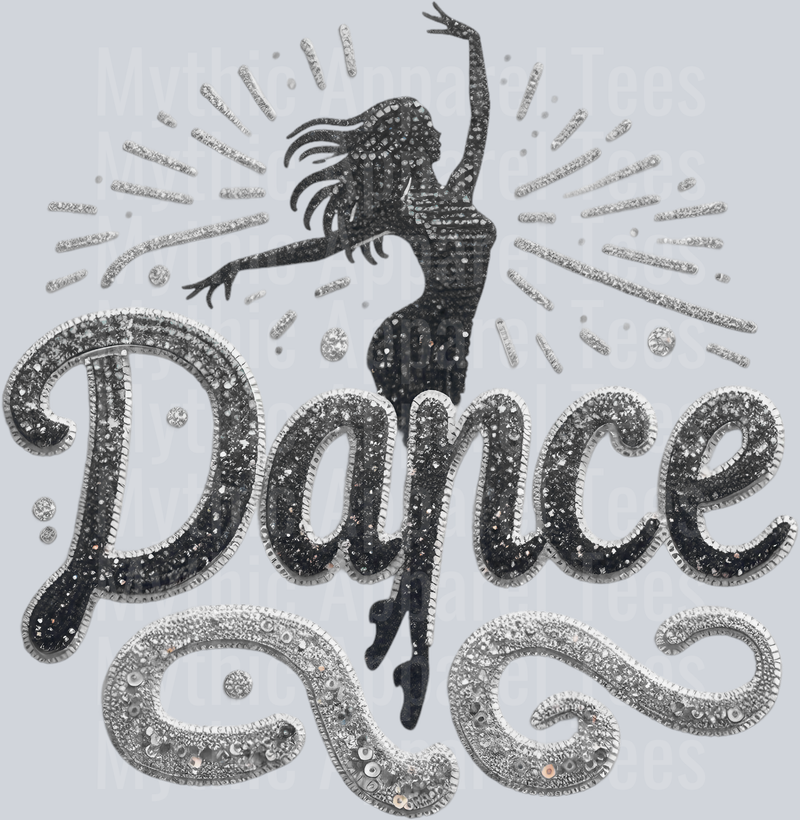 004 Dance Sequins Silver DTF Dance Female Transfers