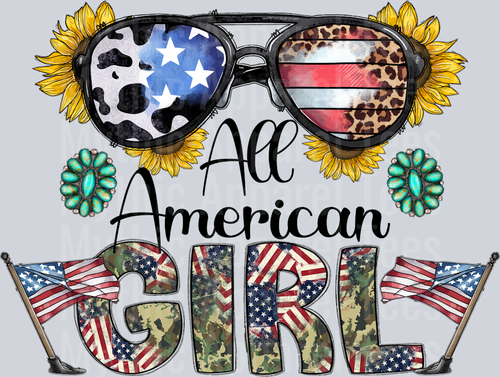 All American Girl Patriotic 4th of july Western