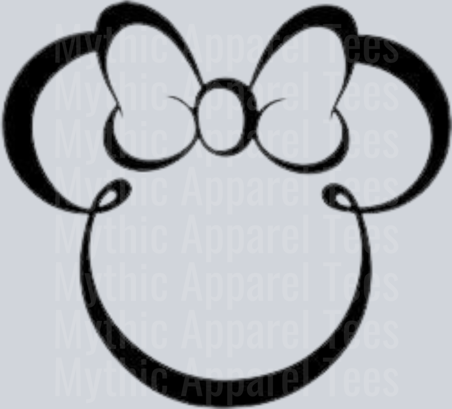 Disney Black Classic Bow DTF Disney Transfers