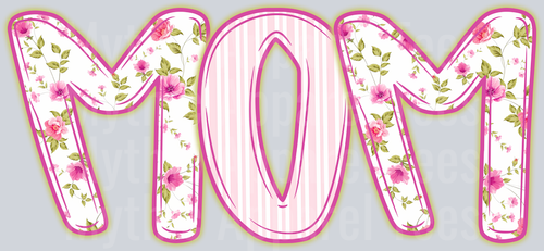 Mom Light Pink Floral Pattern DTF Mom Transfers