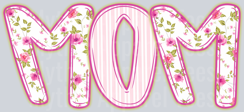 Mom Light Pink Floral Pattern DTF Mom Transfers