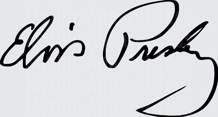 Elvis Presley Signature Autograph Black Ink Cursive Script